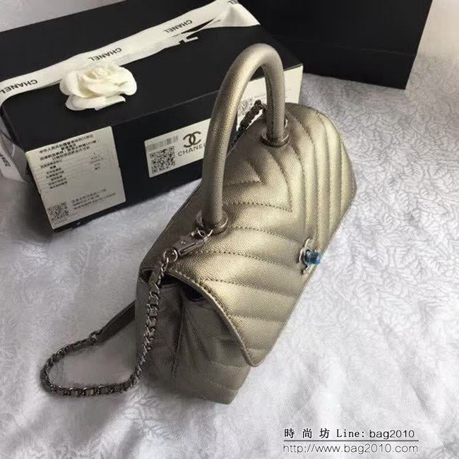 香奈兒CHANEL 92992 2018最新V字型 單手挽手提單肩包 DSC1987